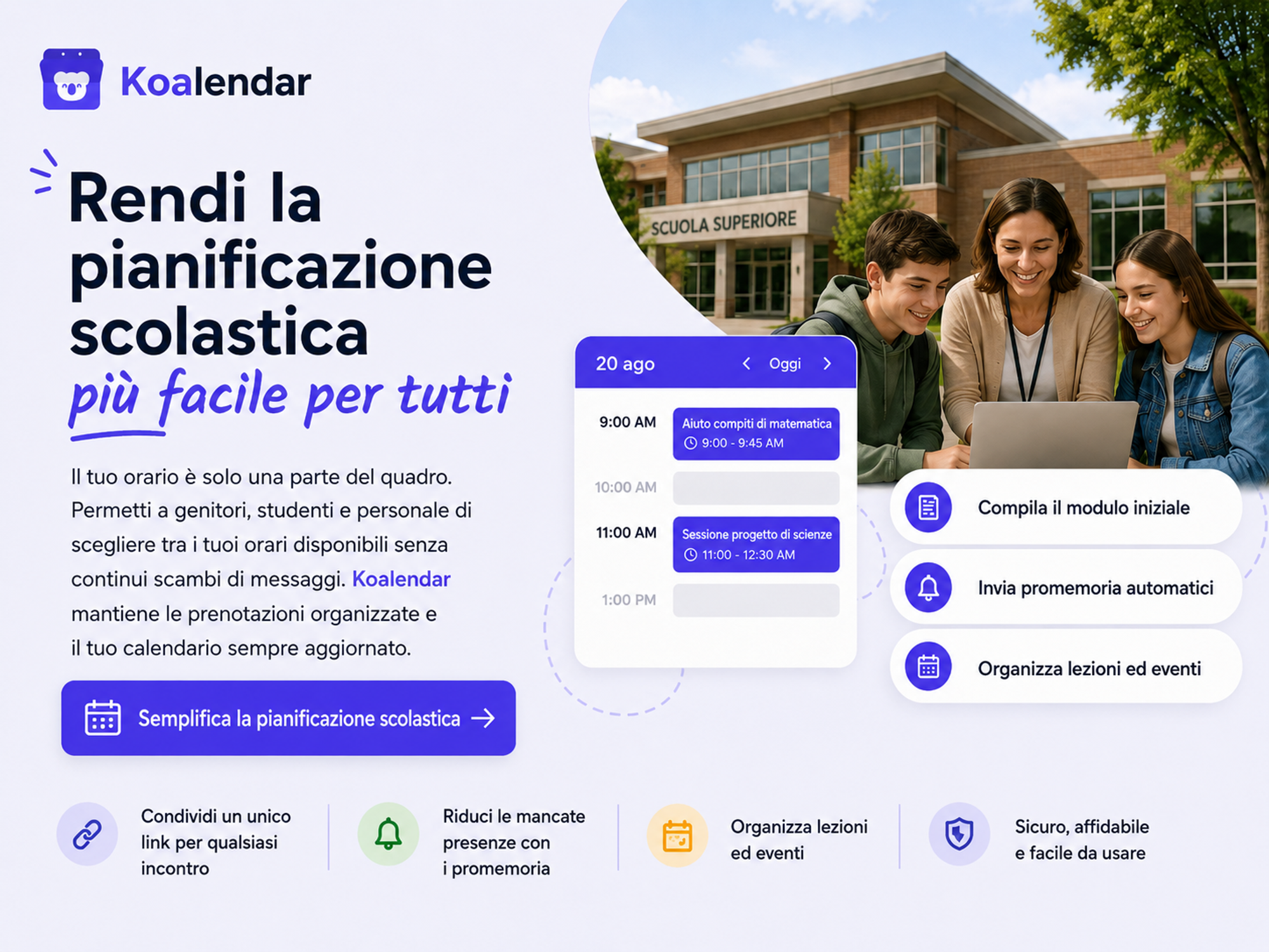 semplifica l’organizzazione scolastica con Koalendar